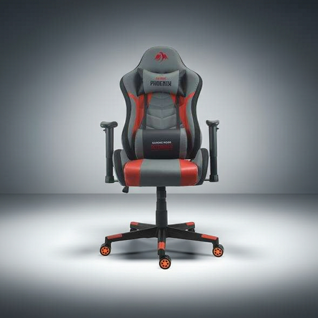 CADEIRA GAMING CROMAD PHOENIX CINZA/VERMELHO/PRETO