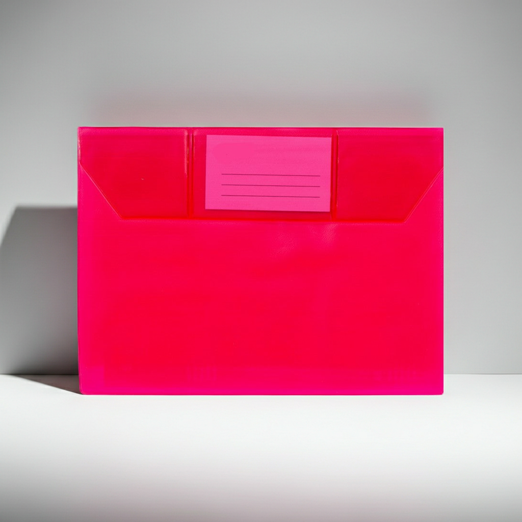 BOLSA A5 TRANSLUCIDA COM VISOR VERMELHA