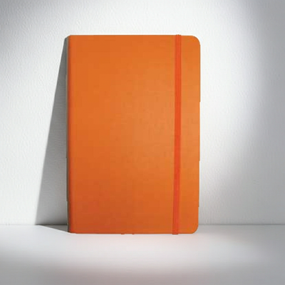 BLOCO DE NOTAS PAUTADO 21.5 X 14.5 CM SEMI PELE LARANJA