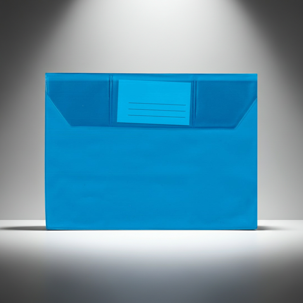 BOLSA A5 TRANSLUCIDA COM VISOR AZUL