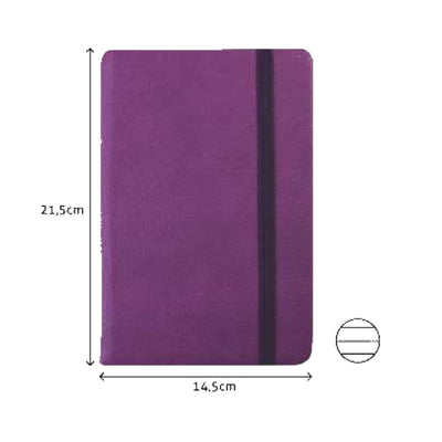 BLOCO DE NOTAS PAUTADO 21.5 X 14.5 CM SEMI PELE ROXO