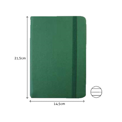 BLOCO DE NOTAS PAUTADO 21.5 X 14.5 CM SEMI PELE VERDE