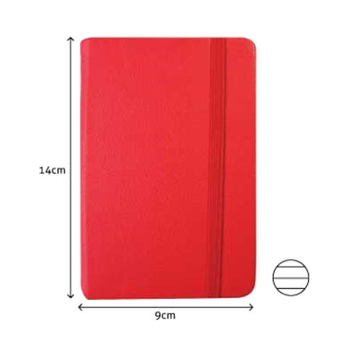 BLOCO DE NOTAS PAUTADO 14X9 CM SEMI PELE VERMELHO