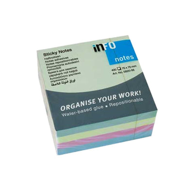 BLOCO ADESIVO 4 CORES PASTEL 75*75 400FLS