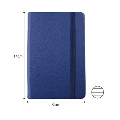 BLOCO DE NOTAS PAUTADO 14X9 CM SEMI PELE AZUL