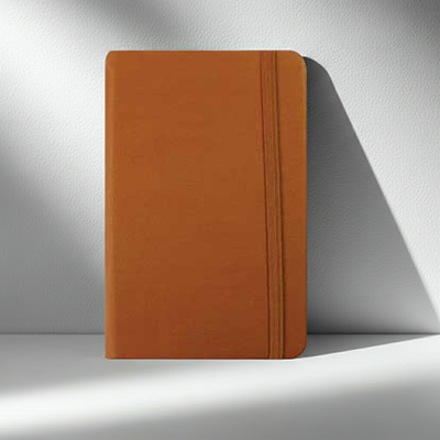 BLOCO DE NOTAS PAUTADO 14X9 CM SEMI PELE CAMEL