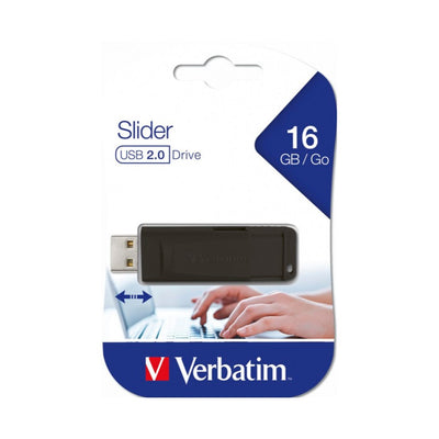 PEN USB VERBATIM PIN STRIPE 16GB PRETA