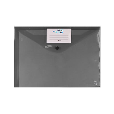 BOLSA PORTA DOCUMENTOS A4 COM BOTÃO CINZA