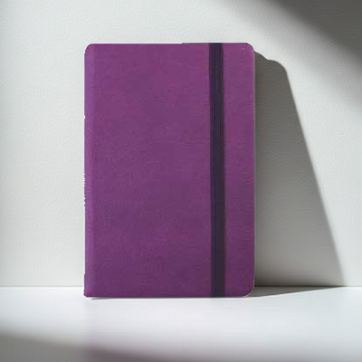 BLOCO DE NOTAS PAUTADO 21.5 X 14.5 CM SEMI PELE ROXO