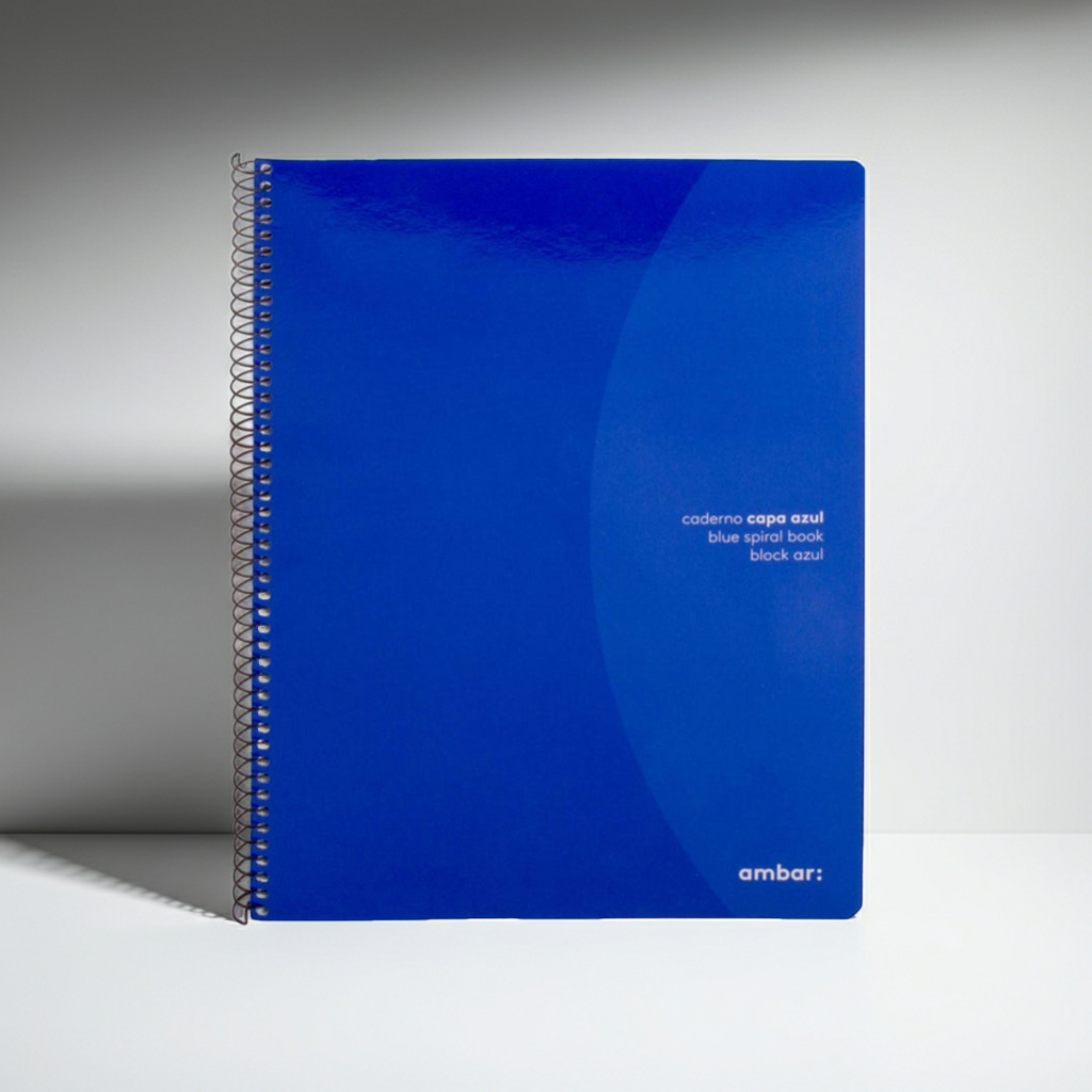 CADERNO ESPIRAL AMBAR AZUL A4 PAUTADO 70GR 80FLS