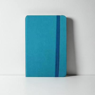 BLOCO DE NOTAS PAUTADO 14X9 CM SEMI PELE TURQUESA