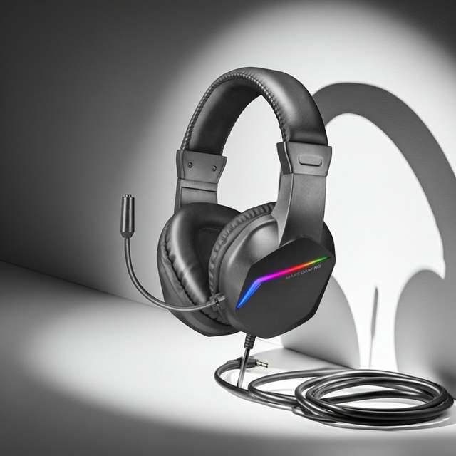 AUSCULTADORES MARS GAMING MH122 FRGB PRETO