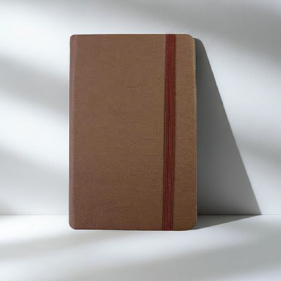 BLOCO DE NOTAS PAUTADO 14X9 CM SEMI PELE CASTANHO