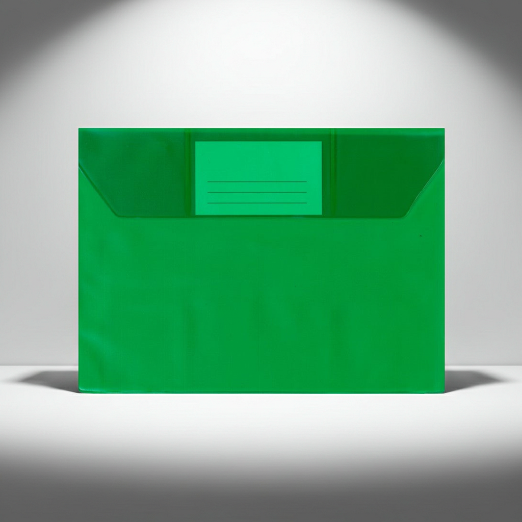 BOLSA A5 TRANSLUCIDA COM VISOR VERDE