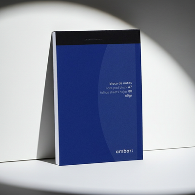 BLOCO DE NOTAS A7 PAUTADO AMBAR