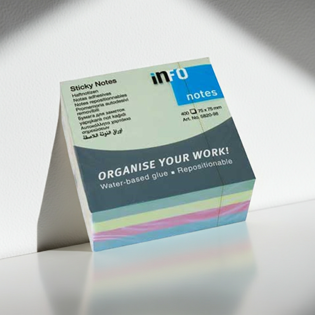 BLOCO ADESIVO 4 CORES PASTEL 75*75 400FLS