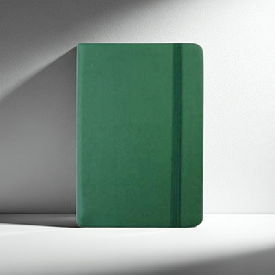 BLOCO NOTAS PAUTADO 14X9CM SEMI PELE VERDE ESMERALDA