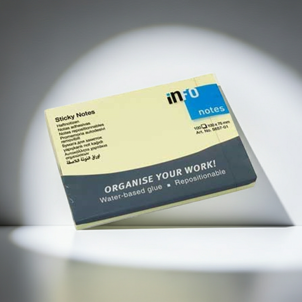 BLOCO DE NOTAS ADESIVO AMARELO 100X75MM 100FLS